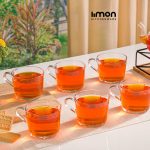 لیوان شیشه ای دسته دار 285 سی سی لیمون